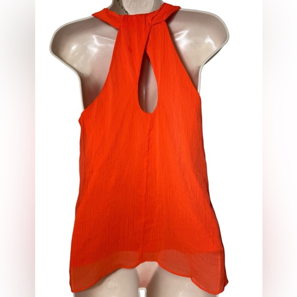 Banana Republic Top Halter Back  Sleeveless Orange Stretched Lined XSmall - Picture 2 of 9
